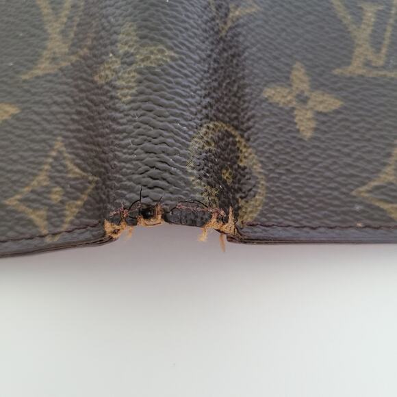 Vintage Louis Vuitton Unisex LV Brown Bi-Fold Leather Wallet Monogram Card 90s - Picture 11 of 12